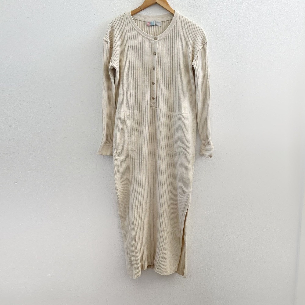 FREE PEOPLE BEACH Knit Henley Maxi Dress Size XS